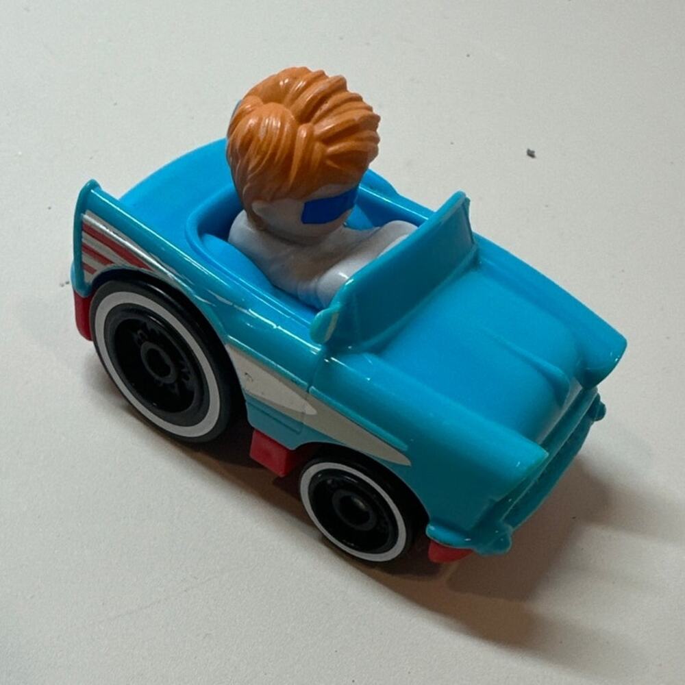 Little People Wheelies Car Retro Convertible GMJ25 Baby Blue Red Mattel 2019 - Picture 4 of 9